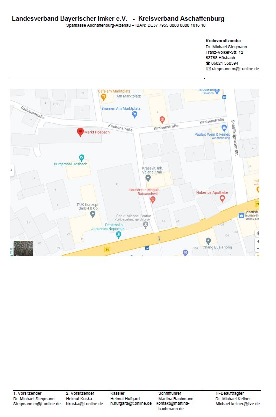 Anfahrtsskizze zum Veranstaltungsort Pfarrzentrum Hösbach (gegenüber Pfarrkirche St, Michael: gute Parkmöglichkeit im Parkhaus)